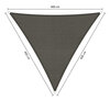 Premium schaduwdoek 4x4x4m driehoek waterdoorlatend Cool Grey