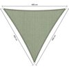 Premium schaduwdoek 4x4x4m driehoek waterdoorlatend Moonstone Green