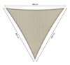 Premium schaduwdoek 4x4x4m driehoek waterdoorlatend Sahara Sand