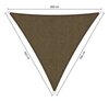 Premium schaduwdoek 3.6x3.6x3.6m driehoek waterdoorlatend Japanese Brown