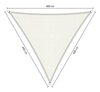 Premium schaduwdoek 4x4x4m driehoek waterdoorlatend Artic White