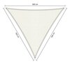 Premium schaduwdoek 3.6x3.6x3.6m driehoek waterdoorlatend Artic White