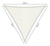 Premium schaduwdoek 3x3x3m driehoek waterdoorlatend Artic White