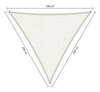 Premium schaduwdoek 2x2x2m driehoek waterdoorlatend Artic White