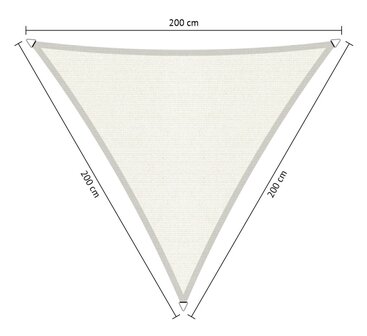 Premium schaduwdoek 2x2x2m driehoek waterdoorlatend Artic White