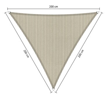 Premium schaduwdoek 2x2x2m driehoek waterdoorlatend Sahara Sand