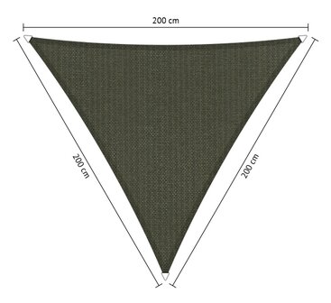 Premium schaduwdoek 2x2x2m driehoek waterdoorlatend Deep Grey