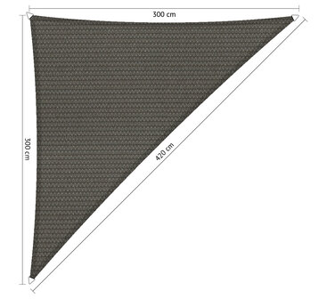 Premium schaduwdoek 3x3x4.2m driehoek waterdoorlatend Cool Grey