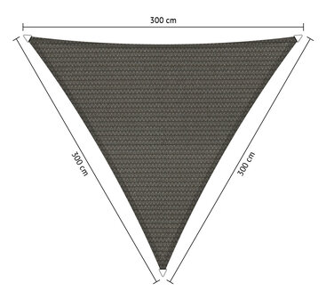 Premium schaduwdoek 3x3x3m driehoek waterdoorlatend Cool Grey