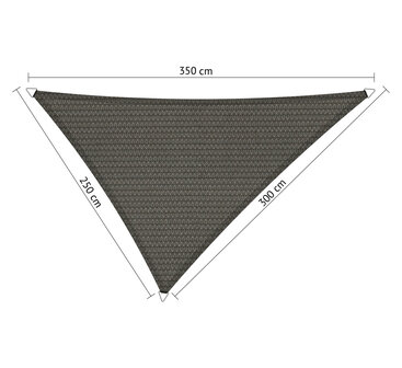 Premium schaduwdoek 2.5x3x3.5m driehoek waterdoorlatend Cool Grey
