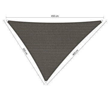Premium schaduwdoek 3.5x4x4.5m driehoek waterdoorlatend Cool Grey