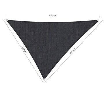 Premium schaduwdoek 3.5x4x4.5m driehoek waterdoorlatend Carbon Black