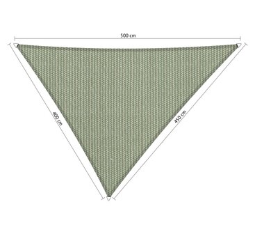 Premium schaduwdoek 4x4.5x5m driehoek waterdoorlatend Moonstone Green