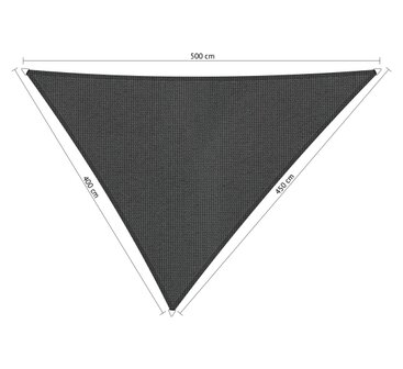 Premium schaduwdoek 4x4.5x5m driehoek waterdoorlatend Carbon Black