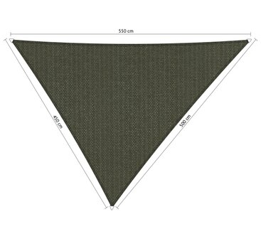 Premium schaduwdoek 4.5x5x5.5m driehoek waterdoorlatend Deep Grey