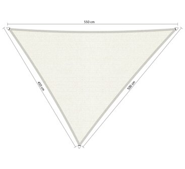 Premium schaduwdoek 4.5x5x5.5m driehoek waterdoorlatend Artic White