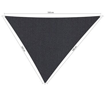Premium schaduwdoek 4.5x5x5.5m driehoek waterdoorlatend Carbon Black