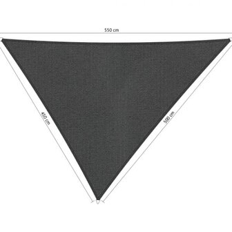Premium schaduwdoek 4.5x5x5.5m driehoek waterdoorlatend Carbon Black