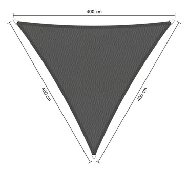 Premium schaduwdoek 4x4x4m driehoek waterafstotend Vintage Grey
