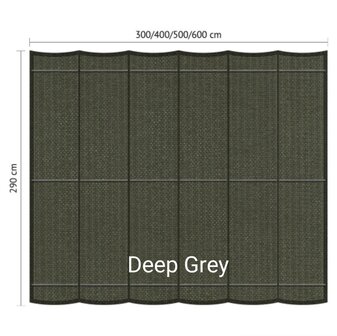 Harmonicadoek 2.9x3m waterdoorlatend Deep Grey