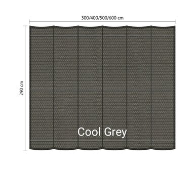 Harmonicadoek 2.9x3m waterdoorlatend Cool Grey