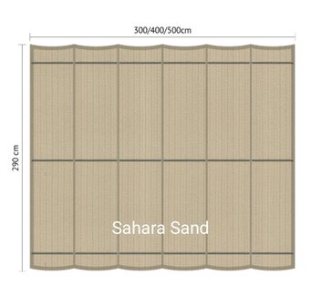 Harmonicadoek 2.9x6m waterdoorlatend Sahara Sand