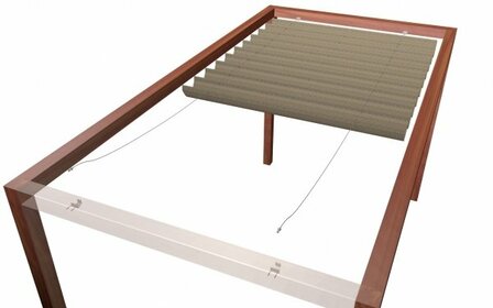 Harmonicadoek 3.7x3.7m waterdoorlatend Japanese Brown