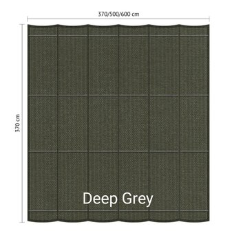 Harmonicadoek 3.7x3.7m waterdoorlatend Deep Grey