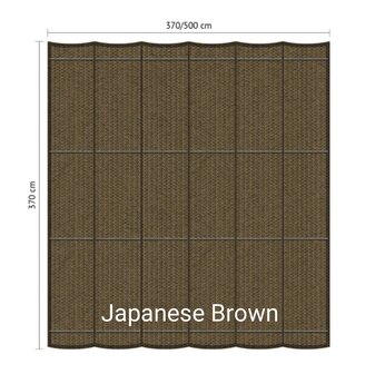 Harmonicadoek 3.7x5m waterdoorlatend Japanese Brown