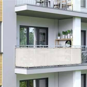 Balkonscherm | Balkon doek 80x300cm kleur wit| Artic White