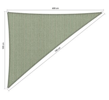 Premium schaduwdoek 5x6x7.8m driehoek waterdoorlatend Moonstone Green