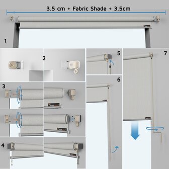 Rolgordijn voor buiten 1,48x2,40m (BxH) Artic White