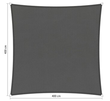 Premium schaduwdoek 4x4m vierkant waterafstotend Vintage Grey