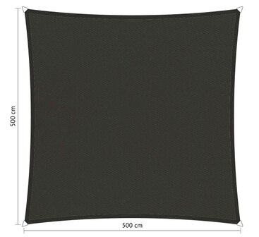 Premium schaduwdoek 5x5m vierkant waterafstotend Warm Grey