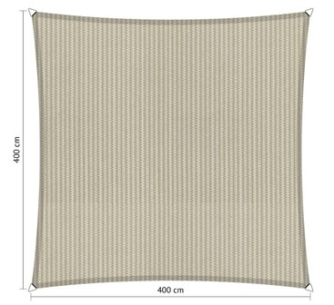 Premium schaduwdoek 4x4m vierkant waterdoorlatend Sahara Sand