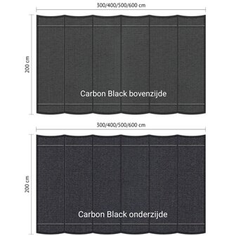 Oud model harmonicadoek 2x4m waterdoorlatend Carbon Black