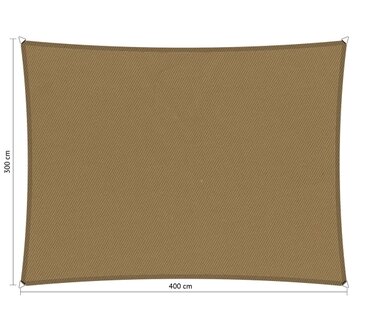 Premium schaduwdoek 3x4m rechthoek waterafstotend Original Camel