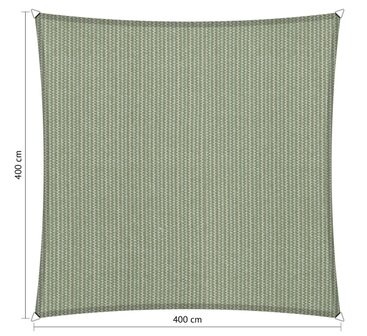 Premium schaduwdoek 4x4m vierkant waterdoorlatend Moonstone Green