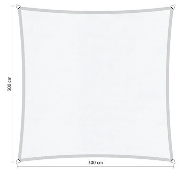 Premium schaduwdoek 3x3m vierkant waterafstotend Island White
