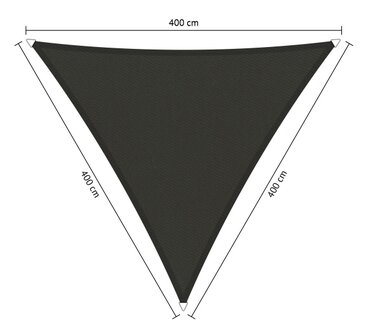 Premium schaduwdoek 4x4x4m driehoek waterafstotend Warm Grey
