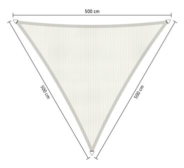 Premium schaduwdoek 5x5x5m driehoek waterdoorlatend Mineral White