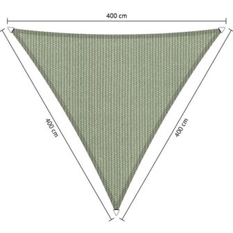 Premium schaduwdoek 4x4x4m driehoek waterdoorlatend Moonstone Green
