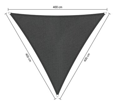 Premium schaduwdoek 4x4x4m driehoek waterdoorlatend Carbon Black