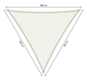 Premium schaduwdoek 3.6x3.6x3.6m driehoek waterdoorlatend Artic White