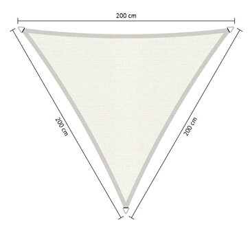 Premium schaduwdoek 2x2x2m driehoek waterdoorlatend Artic White