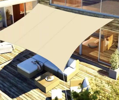 Schaduwdoek - Vierkant 360x360cm - Beige - Waterafstotend - 3.6x3.6m