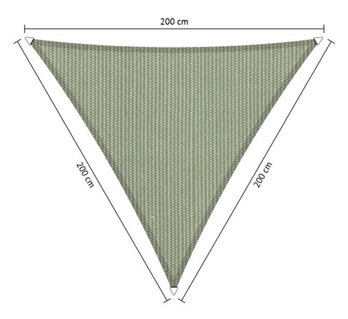 Premium schaduwdoek 2x2x2m driehoek waterdoorlatend Moonstone Green