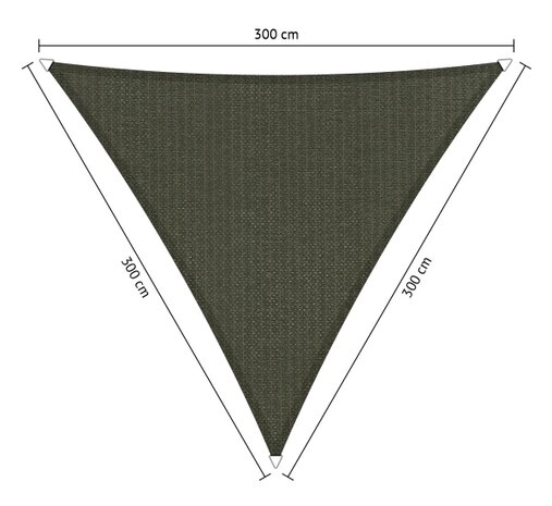 Premium schaduwdoek 3x3x3m driehoek waterdoorlatend Deep Grey