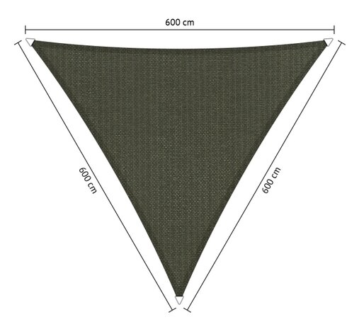 Premium schaduwdoek 6x6x6m driehoek waterdoorlatend Deep Grey
