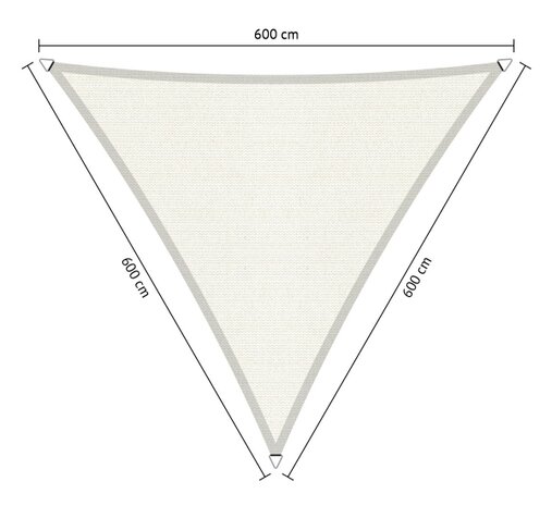 Premium schaduwdoek 6x6x6m driehoek waterdoorlatend Artic White